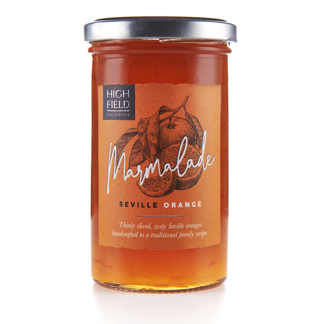 A jar of Highfield Seville Orange Marmalade